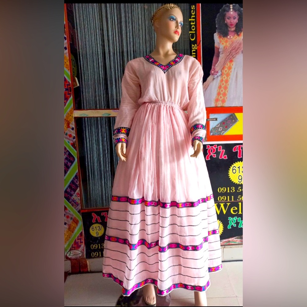 Ethiopian, eritrean traditional woman’s dress